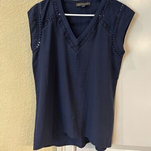 Outback Red blouse in navy with decorative cutout design in‎ size small